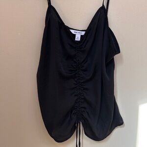 Nine West Black Ruched Tie Front Camisole